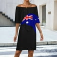 thumbnail image 2 of Australian Kangaroo Flag Women's Off The Shoulder Ruffles Summer Wedding Guest Loose Casual Party Beach Dress, 2 of 9