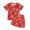 Red, variant on Letdown Boys Girls Ice Print Short Sleeve Tee with Shorts Two Piece Summer Casual Matching Outfit for Kids Summer Clothes Daily Comfor Wear