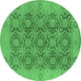 thumbnail image 1 of Ahgly Company Indoor Round Oriental Emerald Green Traditional Area Rugs, 3' Round, 1 of 4
