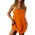 thumbnail image 2 of QATAINLAV Womens Summer Casual Sleeveless Romper Tennis Workout Athletic Mini Jumpsuit Solid Color Loose Bodysuit Vacation Beach Outfits, Orange, XXL, 2 of 9