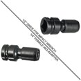 thumbnail image 3 of Adaptador de mandril convertidor para llaves de impacto y trinquete, unidad cuadrada de 1/2 pulgada de liberación rápida a adaptador de enchufe hembra hexagonal de 1/4 pulgada, 2 uds., 3 of 5
