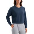 thumbnail image 1 of Sudadera CRZ YOGA SoftAura con cuello redondo y manga larga - Azul, 1 of 5