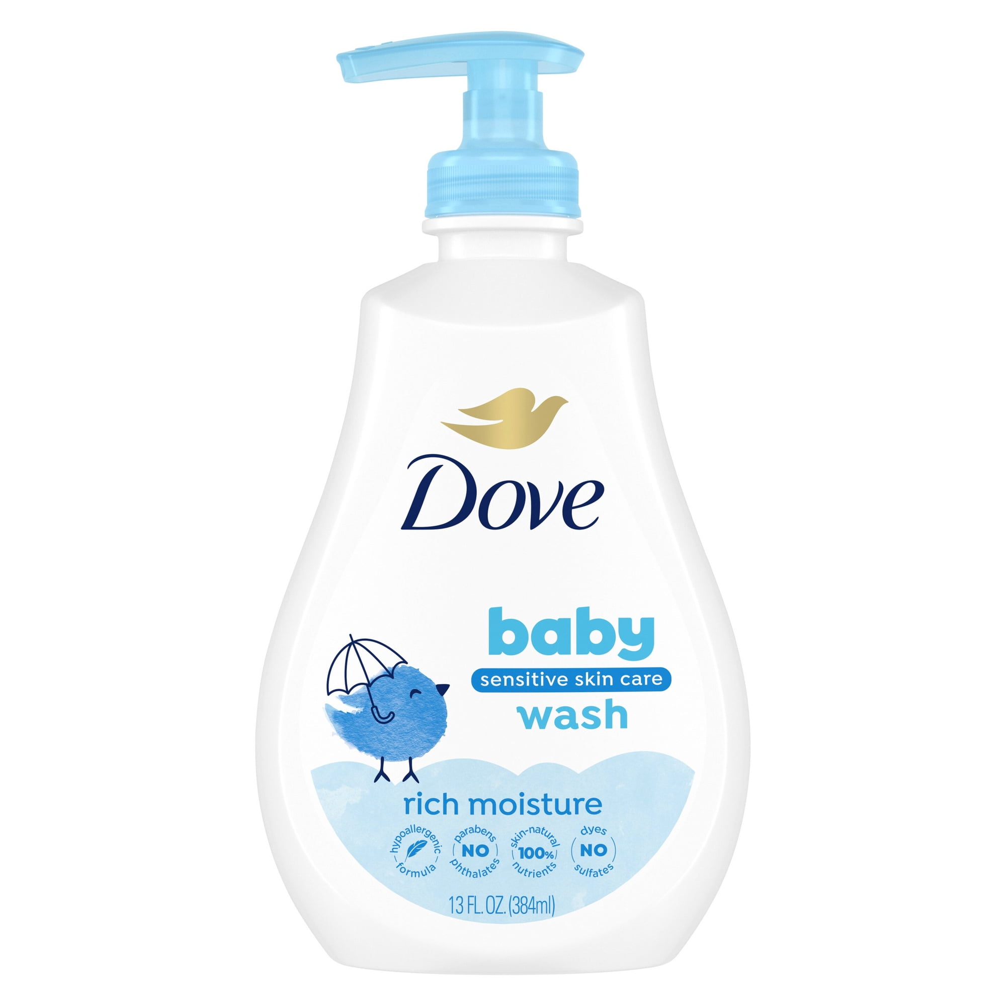 Baby Dove Sensitive Skin Care Baby Wash For Baby Bath Time Rich Moisture Hypoallergenic And Tear-Free,13 fl oz