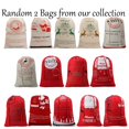 thumbnail image 4 of Bonison 2 Pack Random Christmas Bag Santa Sack Canvas Bag For Gifts Santa Sack Special Delivery Extra Large Size 27.6"x19.5", 4 of 6