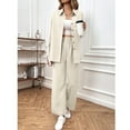 thumbnail image 5 of clear 50% off wycnly Blazer Sets for Women Suit Coat Sets for Women Business Casual Button Lapel Blazer Jacket and Wide Leg 2 Piece Outfits Matching Set Solid Lounge Sets with Pocket Holiday, 5 of 7