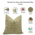 thumbnail image 3 of Fabdivine Block Print Throw Pillow Cover, 18x18 Inch Thick Linen Decorative Pillowcase, Geometrical Boho Design Mustard Pillow Cover for Sofa And Couch, 3 of 5