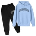 thumbnail image 3 of 2 Piece Sets for Girls Big Boys Sweatsuits 18-20 Printed Hoodie and Soft Sweatpants Casual Outfit Set 2Pcs Kids OutfitsSize 4-5 Years, 2-Light Blue, 3 of 6
