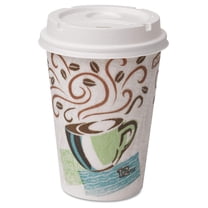 Paper Hot Cups and Lids Combo, 12 oz, Multicolor, 50 Cups/Lids/Pack, 6/Packs/Carton