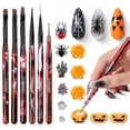 thumbnail image 1 of Juego de 6 pinceles para decoración de uñas con forma de escarabajos en gel para Halloween, 1 of 7