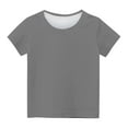 thumbnail image 5 of tarylea Kids Clothes for Girls Boys Crew Neck Short Sleeve Tops Solid Color Loose Shirts Casual Comfy Summer Breathable Lightweight Toddler Tops for 3-14 Years, 5 of 5