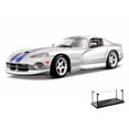 thumbnail image 1 of Diecast Car & LED Display Case Package - Dodge Viper GTS Coupe, Silver - Bburago 12041 - 1/18 Scale Diecast Model Toy Car w/LED Display Case, 1 of 4