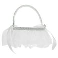 thumbnail image 3 of Luxshiny Elegant White Wedding Basket with Lace Detail for Flower Petal Ceremony, Perfect for Spreading Petals, 3 of 4