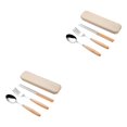 thumbnail image 2 of Transemion Portable Wood Handle Stainless Spoon Fork Chopsticks Set Restaurants Dinnerware Kit Portable Travel Picnic Tableware Set 3pcs 2Set, 2 of 6