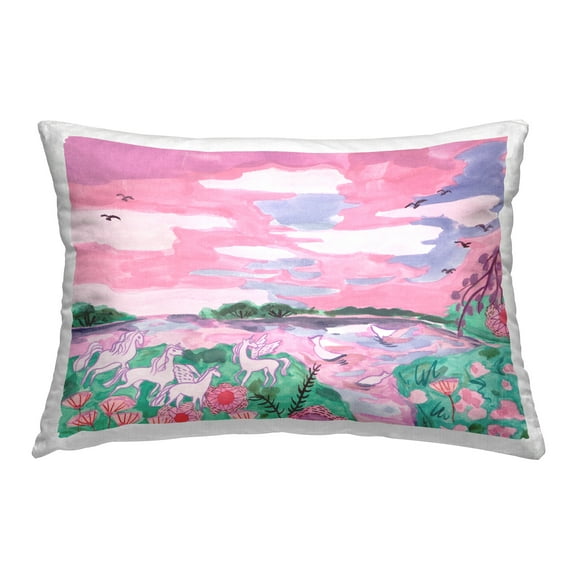 Stupell Industries Pastel Unicorns Landscape Decorative Printed Throw Pillow Design by Melissa Wang .