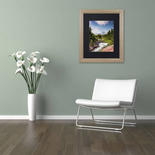 Trademark Fine Art "Glacial Creek" Canvas Art by Michael Blanchette Photography Black Matte, Birch Frame