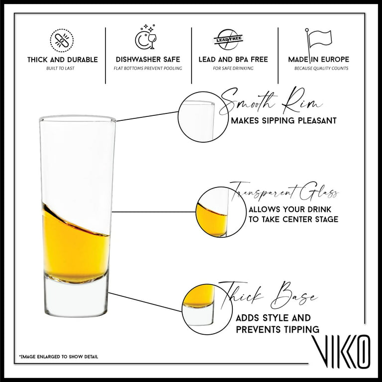 Vikko 3.5 Ounce Shot Glasses, Set of 12 Small Liquor and Spirit Glasses,  Durable Tequila Bar Glasses…See more Vikko 3.5 Ounce Shot Glasses, Set of  12