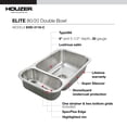 thumbnail image 2 of Houzer Elite 31 in Stainless Steel Undermount 80/20 Small Left Double Bowl Kitchen Sink with Strainer and Grid - EHD-3118-C, 2 of 5