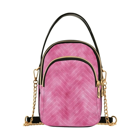 ALAZA Chain Crossbody Bags for Women Tie Dye Pink Pattern Shoulder Handbag Phone Purse