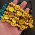 thumbnail image 2 of Women Retro Bohemia Style Necklace Coconut Shell Hand-knitted Wooden Beads Beach Fashion Jewelry Pendant Charm for Ladies and Girls (Yellow), 2 of 3