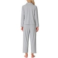 thumbnail image 3 of INSPIRE CHIC Women's Sleepwear Pajamas Modal Button Down Long Sleeves Tops with Pants Loungewear Set XL Gray, 3 of 4