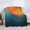 thumbnail image 4 of Salouo yellow orange and teal Print Throw Blanket Gifts for Women Men Soft Flannel Blanket for Home Living Room Decor Bedroom Blanket Gifts for Mom Dad -80"x60", 4 of 7