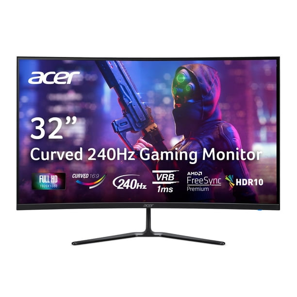 acer Nitro 31.5 FHD 1920 x 1080 1500R Curved PC Gaming Monitor | AMD FreeSync Premium | 240Hz Refresh | 1ms VRB | VESA Mountable | HDR10 | 1 x Display Port 1.4 & 2 x HDMI 2.0 | ED320Q X2bmiipx