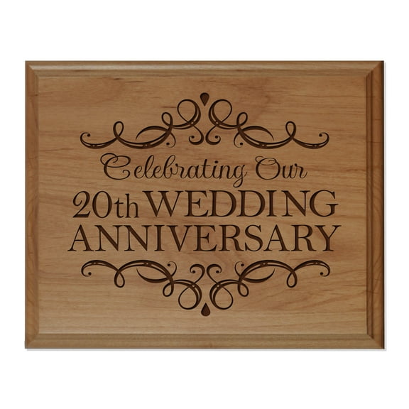 Twentieth Anniversary Gift Ideas For Him Her Couple Wall Plaque