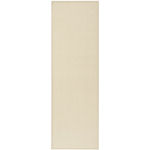 SAFAVIEH Natural Fiber Clarissa Solid Runner Rug, Ivory/Light Beige, 2'6" x 16'