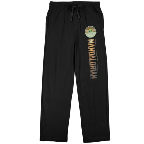 The Mandalorian The Child Logo Men's Black Drawstring Sleep Pajama Pants-L