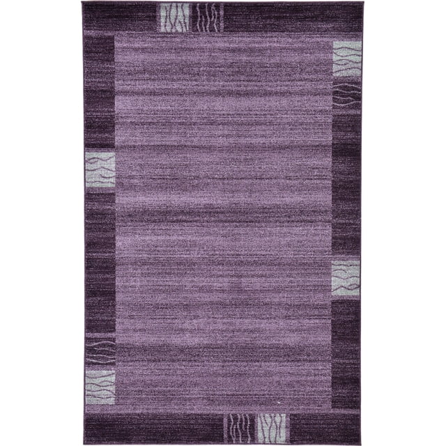Unique Loom Del Mar Collection Contemporary Transitional Area Rug, 5' x 8', Purple/Beige