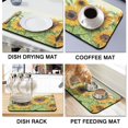 thumbnail image 6 of Washable Rubber Sunflower Cute Floral Dish Drying Mats for Kitchen Counter Home Large Coffee Bar Pad Accessories and Decor for Utensils Stemware 18''x24'', 6 of 7
