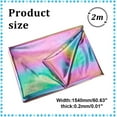 thumbnail image 2 of 2.19 Yards Metallic Foil Lame Spandex Fabric 60.63 Inch Wide Rainbow 4-Way Stretch Iridescent Hologram for DIY Dancewear Costumes Dress Curtain Costume Background Wedding Party Decoration, 2 of 8