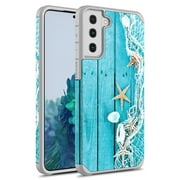 Samsung Galaxy S22 Case, Rosebono Slim Hybrid Shockproof Hard Cover Graphic Fashion Colorful Skin Cover Armor Case for Samsung Galaxy S22 (Starfish)