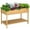 Natural Wood, variant on Beyamis Wooden Raised Garden Bed for Spring, Elevated Planter Box Stand with 8 Slots & Open Shelf, Dark Gray
