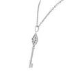 thumbnail image 2 of EDFORCE Stainless Steel Silver-Tone Clear CZ Large Statement Key Pendant Necklace, 2 of 2