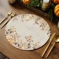 thumbnail image 2 of Fall Floral Round Braided Placemats Set of 4, Wildflower Plant Heat Insulation Place Mats Washable Non-Slip Table Mats for Kitchen Dining Party, 15 Inches, 2 of 8