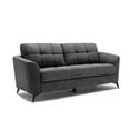 thumbnail image 2 of Odin 3 Piece Sofa Set with Loveseat and Chair, Tufted Cushions, Gray Velvet- Saltoro Sherpi, 2 of 5