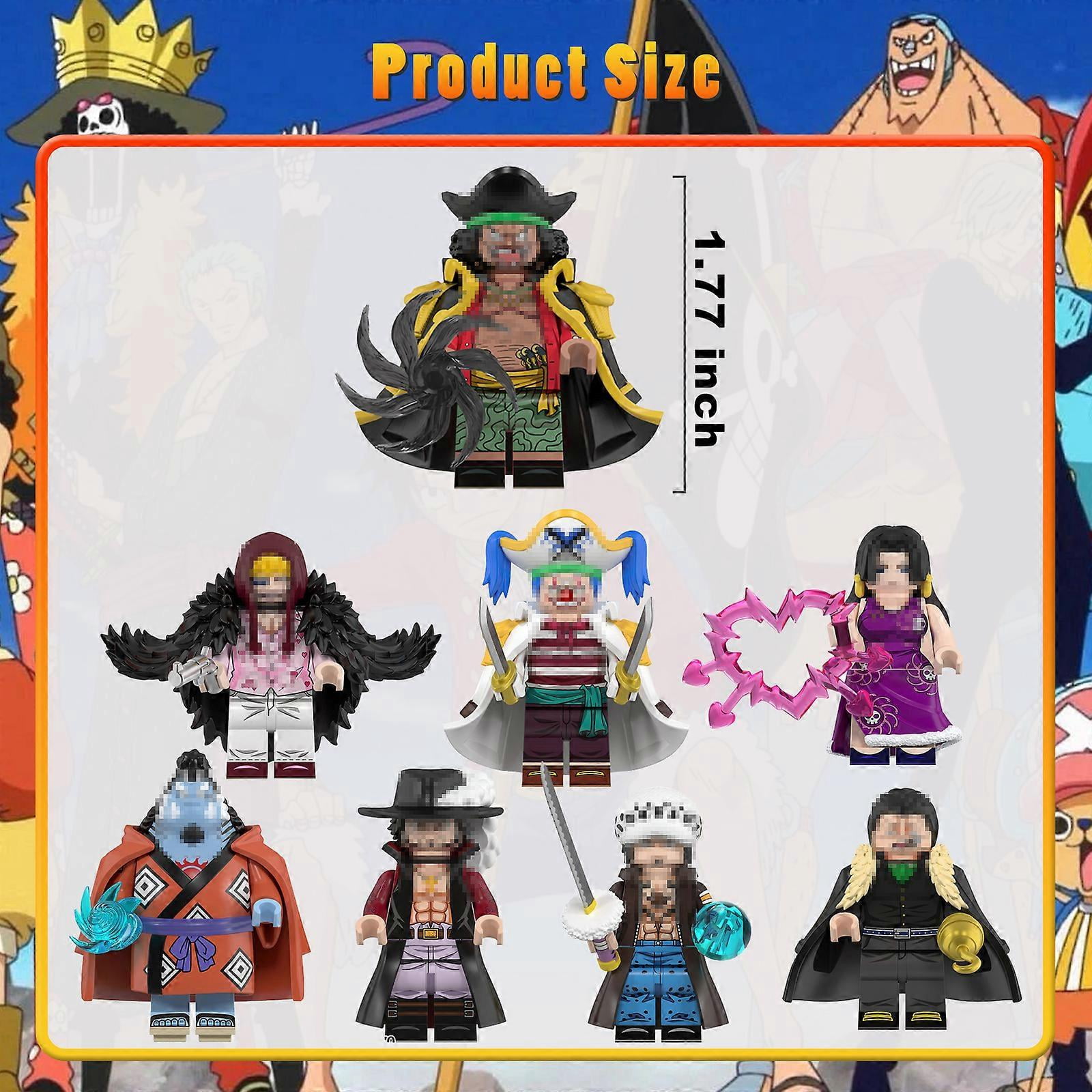 8 Pcs Collectible Anime One Piece Mini Action Figures Building Blocks Toys for Kids