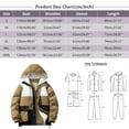 thumbnail image 3 of Mens Fall And Winter Color Collision Cotton Jacket Jacket Casual Special Paragraph Zipper Double Pockets Long Sleeved Hooded Cotton Jacket Jacket, 3 of 8