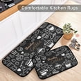 thumbnail image 5 of SKYSONIC Doodle Coffee Kitchen Rugs Set of 2, Black Cup Dessert Floor Runner Area Rug Washable Carpet Mat Perfect for Living Room Bedroom Entryway, 5 of 7