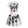 thumbnail image 3 of JAJAHO Girls Short Sleeve Love Letter Print Casual Valentine's Day Crew Neck Mini Dress Age 1-9 Years Trendy Dresses, 3 of 3