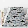 thumbnail image 2 of Airplane Throw Blanket, Airplane Gifts for Airplane Lover, Soft Fuzzy Flannel Throw Blanket Lightweight Warm Blanket for Kids Adult Bed, Sofa, Bed Room Decoration 60"x80", 2 of 6