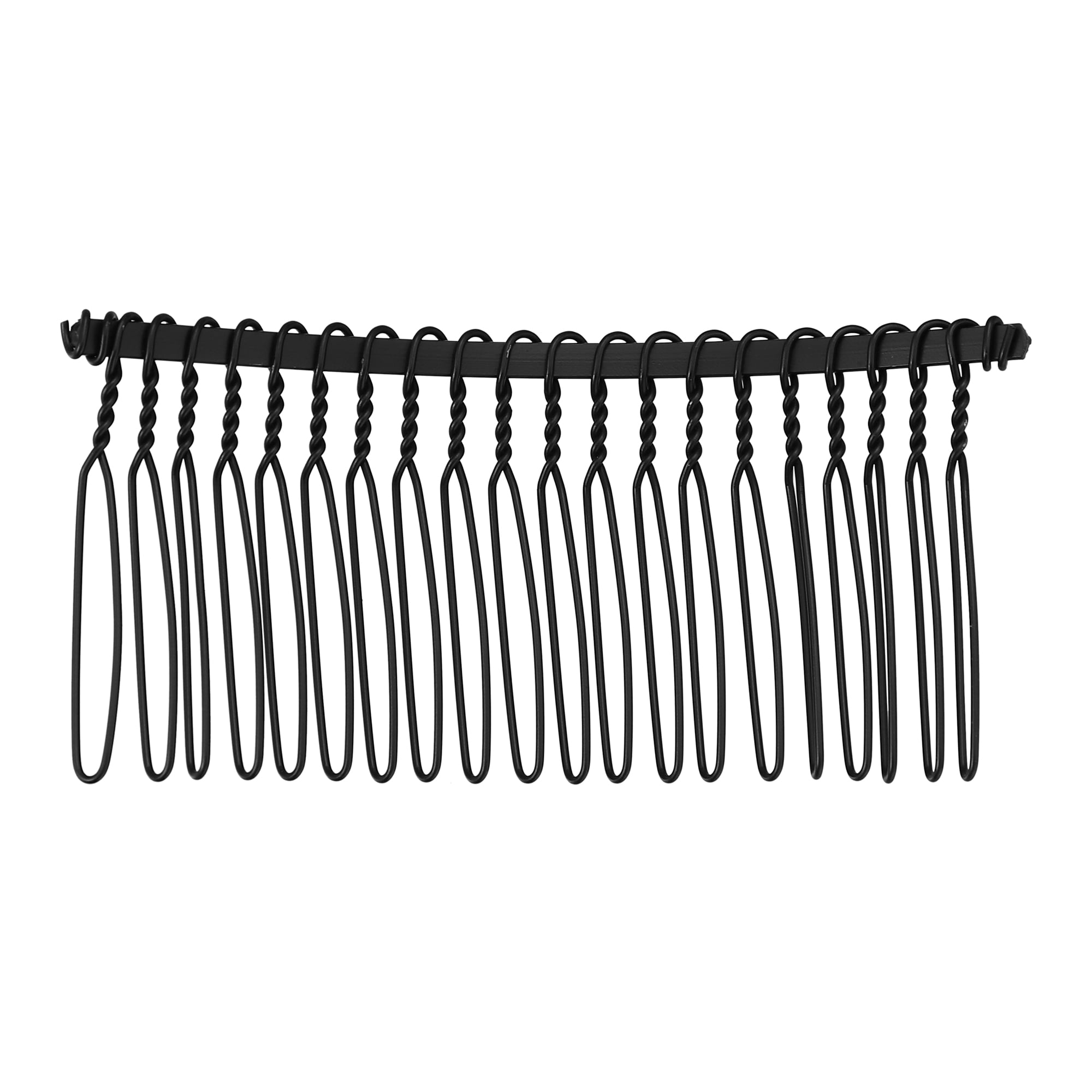 Unique Bargains Metal No Slip Hair Side Combs with Gold Tone Finish Black 2 Pcs