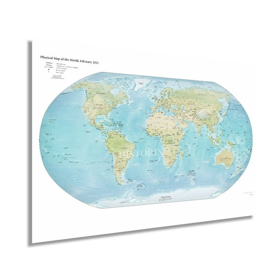 HISTORIX 2021 Map of the World Poster Wall Art Print, 24 x 36 Inch