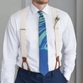 thumbnail image 3 of Exotic Tie & Pocket Square Set: Botanical Print Tie, Vibrant and Colorful for Summer Gatherings, 3 of 6