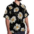 thumbnail image 2 of Daisy Men's Short Sleeve Hawaiian Beach Poplin Shirt Casual Printed Button Down Summer Unisex Shirt, 2 of 6