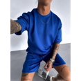 thumbnail image 6 of Men'S Two Piece Outfits Sets: Crew Neck Summer T-Shirt and Shorts Set with Pockets Royal Blue M, 6 of 7