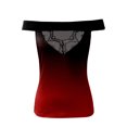thumbnail image 4 of asdoklhq Womens Plus Size Tops, T Shirts For Women Summer Casual Top Hollow Lace Stitching Shirt One Shoulder Solid Color Top, 4 of 5