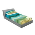 thumbnail image 2 of Ambesonne Abstract Fitted Sheet & Pillow Sham Set, Modern Waves Starfish, Twin, Blue Beige, 2 of 2