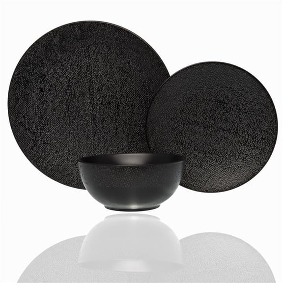 Red Vanilla HN140-018 Matrix Black Dinner Set - 18 Piece